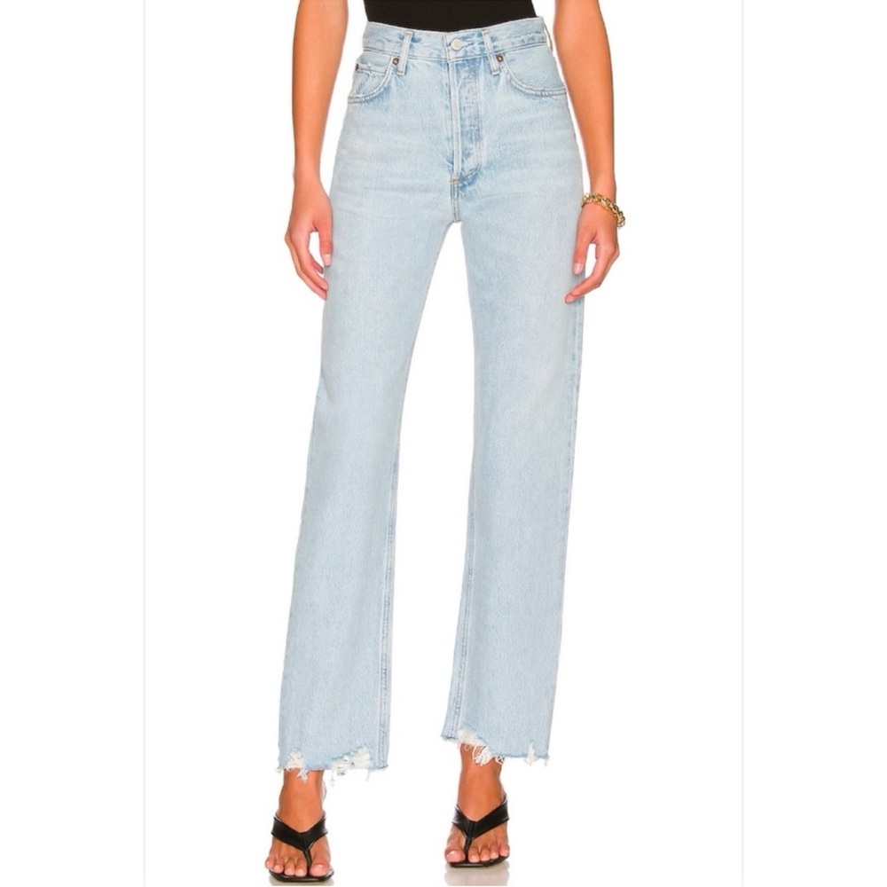 AGOLDE High-Rise Straight Leg Women’s Jeans in Light Blue
